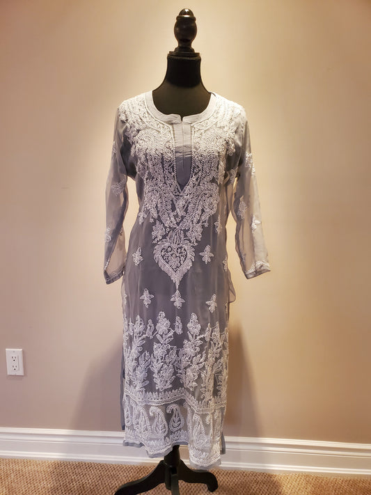 Grey Organza Kurti