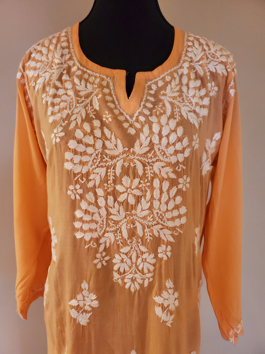 Peach Straight Short Kurti